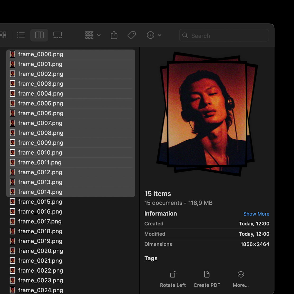 Export as PNG sequence