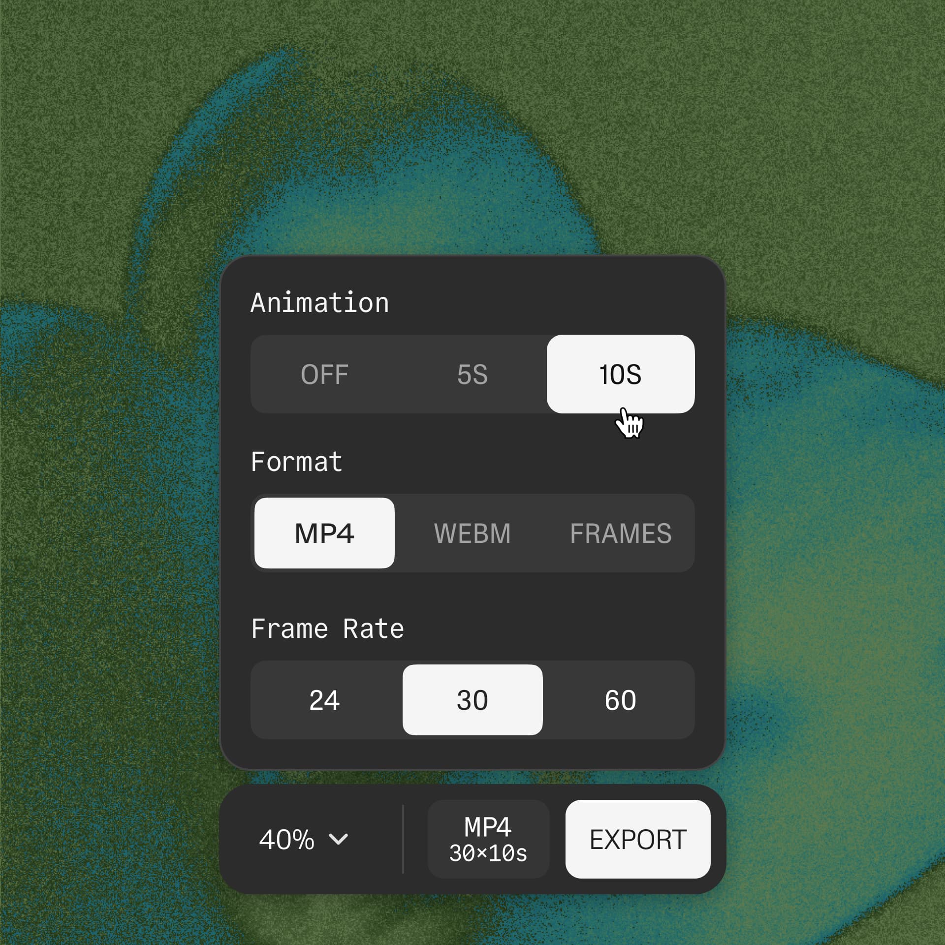 Export animated effect